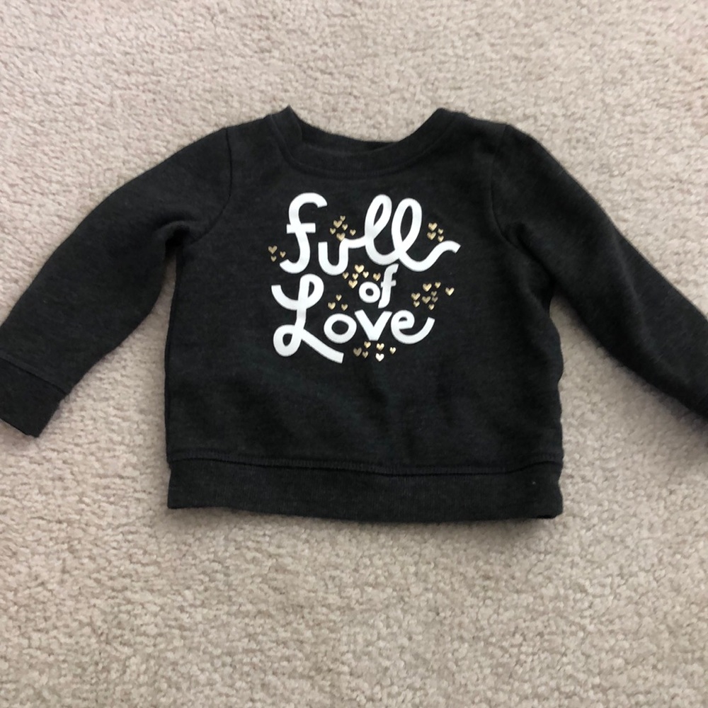 Cat & Jack Baby Girls Gray Crewneck Sweatshirt - Size 18M